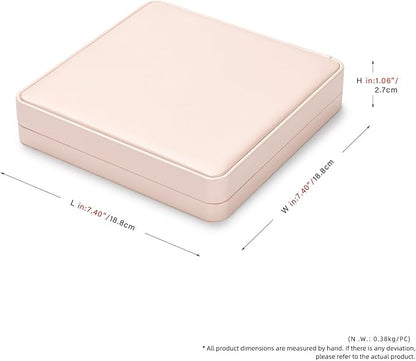 Oirlv Luxury Leather Jewelry Set Box Big Necklace Ring Storage Case Jewelry Gift Box for Bracelet Necklace Earring Ring (Pink)