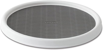 Copco Basics Non-Skid Pantry Cabinet Lazy Susan Turntable,12-Inch,White/Gray,(Pack of 6)