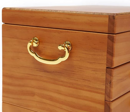 3-Layer Jewelry Box Organizer with Mirror and Lock, Wooden Jewelry Boxes Accessory Holder with 2 Drawers,Jewelry Storage & Organizers for Rings,Earrings,Bracelets, Necklaces,Christmas New Year Gift