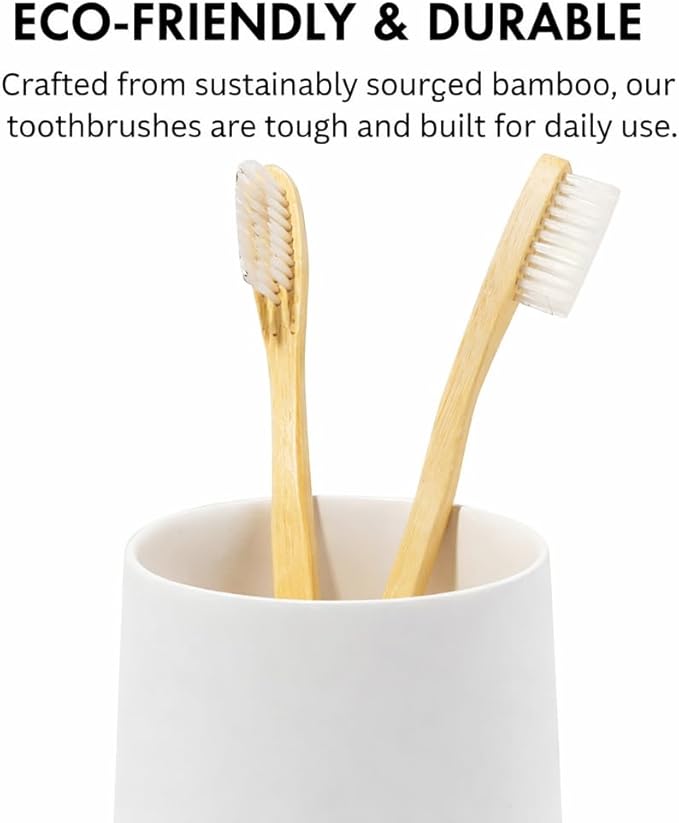 Yew Design Matte White Toothbrush and Toothpaste Holder and Cup for Bathroom Vanity and Countertop, Round Organizer for Electric Toothbrushes, Floss, Razors, Cotton, and Mouthwash