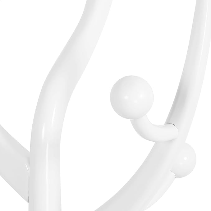 Bekrvio Coat Rack, Solid Wood Coat Racks Stand, Free Standing Coat Rack Coat Hanger with Hooks for Jaceket, Winter Coats, Entryway, Hallway, Bedroom - Load 160lbs (White)