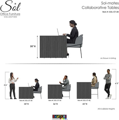 SKUTCHI DESIGNS INC. 4 Person Collaboration Table | Face-to-Face Desk | 36x66 All Laminate Team Desk | Classic White