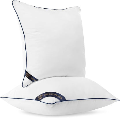 Utopia Bedding Throw Pillow Inserts (Pack of 2, White), 18 x 18 Inches Decorative Indoor Pillows for Sofa, Bed, Couch, Cushion Sham Stuffer
