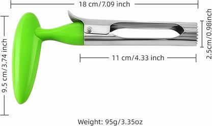 Premium Stainless Steel Apple Corer - Easy Use & Dishwasher Safe, Multi-Fruit Core Remover with Ergonomic Handle for Apples, Pears, Tomatoes & Cupcakes | Durable Kitchen Tool (Green)