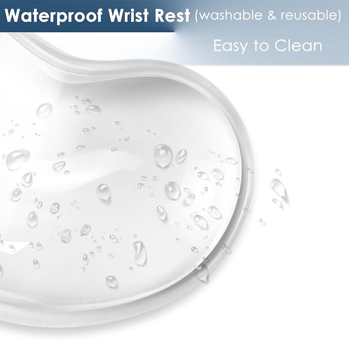 Soft Mouse Wrist Rest Pad Comfortable Cool Silicone Gel Ergonomic Cushion Small-Sized Hand Pain Relief Support Pad with Gel-Filled for Laptop Computer Office & Home (Transparent)