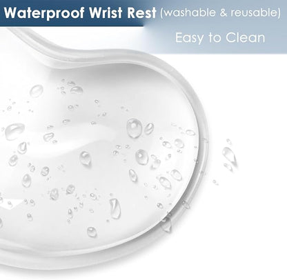 Soft Mouse Wrist Rest Pad Comfortable Cool Silicone Gel Ergonomic Cushion Small-Sized Hand Pain Relief Support Pad with Gel-Filled for Laptop Computer Office & Home (Transparent)