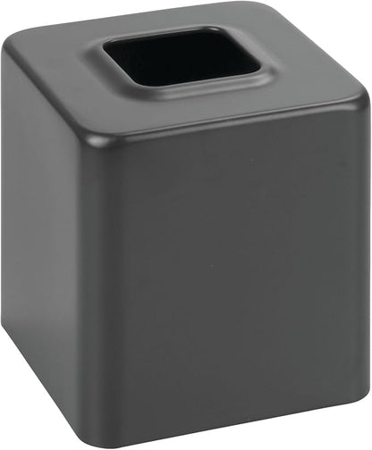 mDesign Metal Square Tissue Box Cover, Modern Facial Paper Holder - Accessories for Bathroom Vanity Countertop, Bedroom Dresser, Night Stand, Desk, Office, End Table - Unity Collection - Graphite Gray