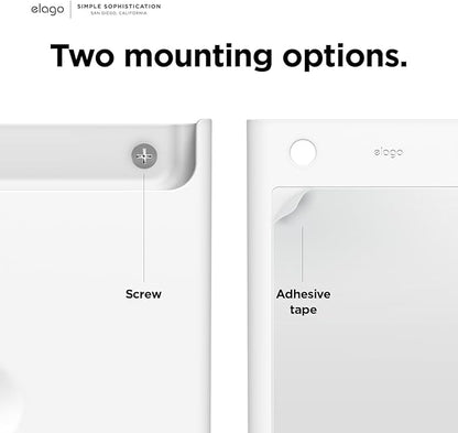 elago Universal Remote Holder Mount Compatible with Apple TV Remote and All Other Remote Controls - Adhesive Tape or Screw Mounting Options, Available Wired Charging [Large] [White]
