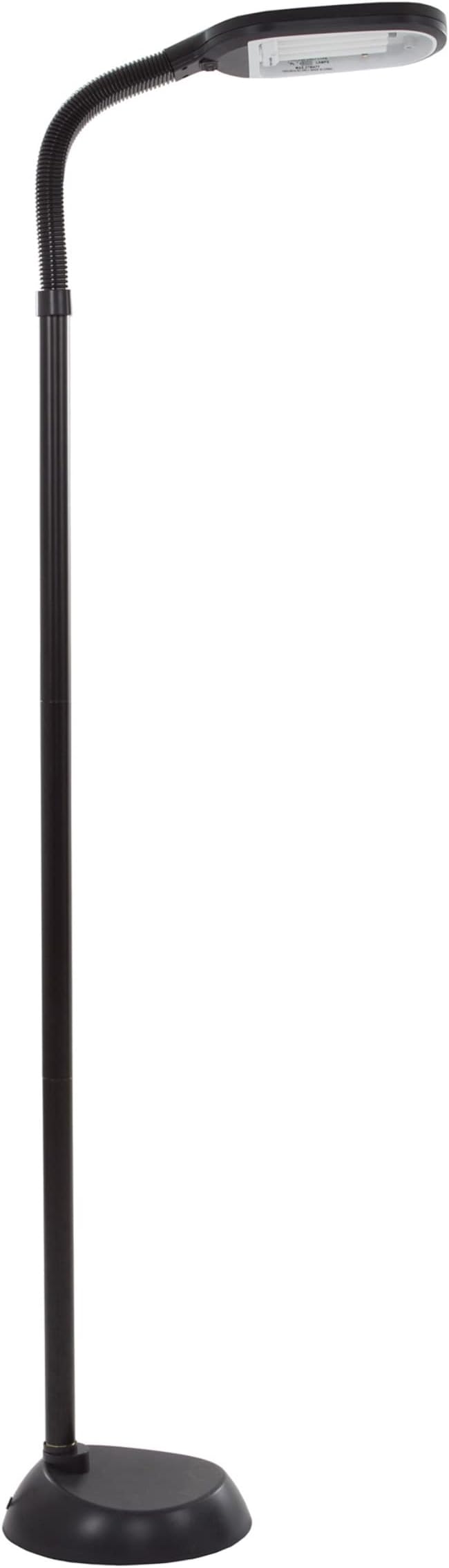 Floor Lamp - Full Spectrum Natural Sunlight Lamp with Bendable Neck - Reading, Craft, Studying, and Esthetician Light by Lavish Home (Black)