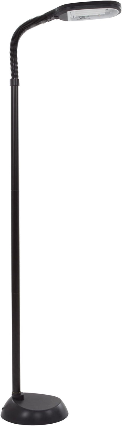 Floor Lamp - Full Spectrum Natural Sunlight Lamp with Bendable Neck - Reading, Craft, Studying, and Esthetician Light by Lavish Home (Black)