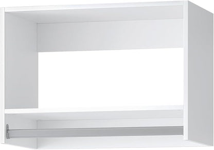 ROOMTEC 34.5" Tall Hanging Closet Unit, Modular Closet System with Hanging Rod, Wardrobe Organizer for Bedroom or Walk-in Closet, Wall Mounted, Customizable Clothes Storage Unit, White