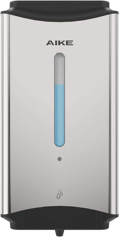 AIKE Automatic Soap Dispenser Commercial Wall Mounted Liquid Dispenser Polished Stainless Steel Finish 1100ml Large Capacity