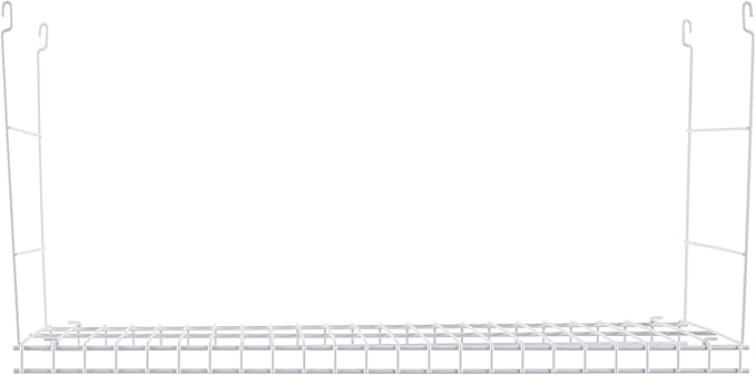 Rubbermaid Universal Closet 24 Inch Long Durable Steel Custom Wire Hanging Added Storage Shelf Accessory, White