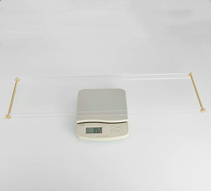Bathtub Tray Clear Caddy Rack: Acrylic Tub Tray Shelf with Gold Rails to Hold Book Phone Candle Wine - Waterproof Bathtub Accessories, Luxury Gifts for Women