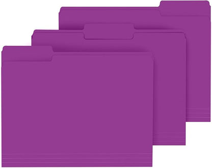 File Folder, PANDRI 120 Pack File Folder, 1/3 Cut Tab, Letter Size, Filing Folder for Office School Business, Rosepurple