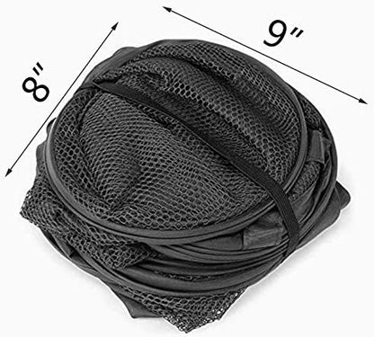 2 pop-up foldable mesh laundry baskets (each with 2 reinforced handles), black + blue…