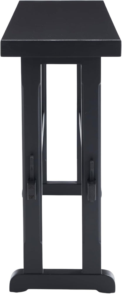 Narrow Entryway Table 59" Farmhouse Wood Long Skinny Console Table for Entryway Rustic Sofa Table for Living Room/Hallway/Reception/Bedroom, Black