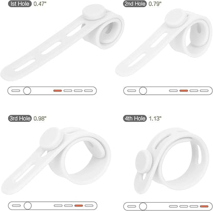 Donruby 24Pcs Silicone Cable Ties - Reusable & Washable with Locking Buckles, Adjustable Fastening Cable Management Straps, Multi-Purpose High Elasticity Cord Organizer (White)