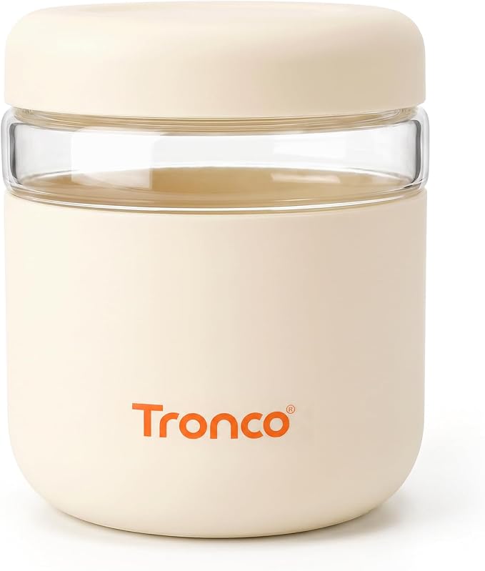 Tronco 32 oz Glass Food Storage & Lunch Bowl Containers with Airtight Lids | Leakproof Meal Prep Container with Silicone Sleeve, Microwave & Dishwasher Safe, Soup & Stew, Office Lunch, BPA-Free, 1 Pack