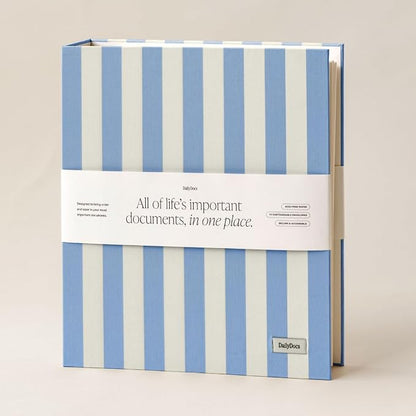 Document Organizer Binder – Premium Linen Folder System with Full & Half-Page Envelopes for Important Papers, Passports, Birth Certificates & More