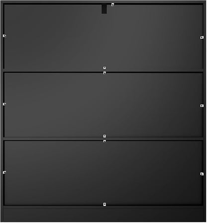 Black Bookshelf, Wooden Bookshelf with Base, Cube Storage Organizer, Bookcase for Living Room,Bedroom,Study and Office(Black, 9-Cube)