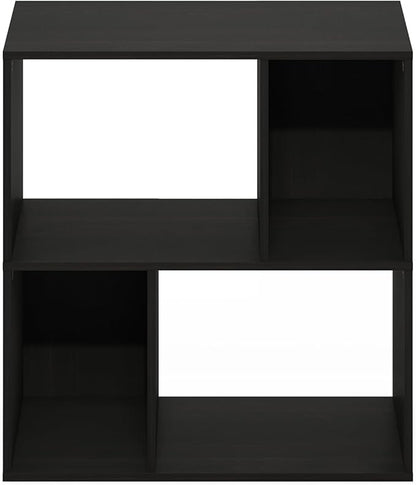 Furinno DALY Book Shelf, 4-Cube Bookshelf, Cube Storage Organizer Bookcase with Irregular Compartments, 11.7 x 23.6 x 24.7, for Living Room, Bedroom, Home Office, Espresso