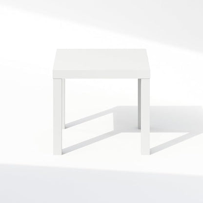 Furinno Classic Coffee Table, Square Modern Center Table with Triple Thick Tabletop, Simple Side Table with 4 Legs, for Living Room, Bedroom, Home Office, White