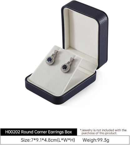 Leather Earring Jewelry Box, Blue Earring Storage,Small Earring Gift Box For Engagement, Wedding,Premium Earing Display Box