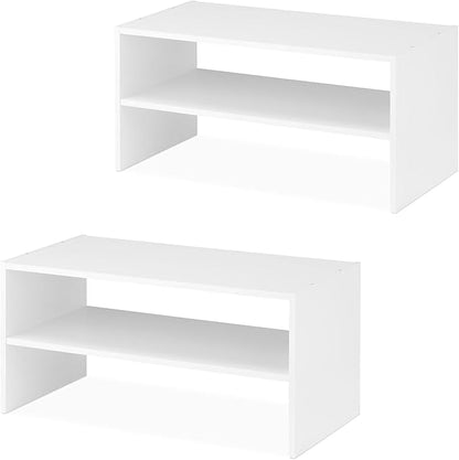 Whitmor Stackable 31" Extra Wide 2-Shelf Storage Organizer, White，2 Pack