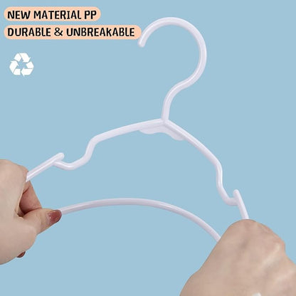 40 Pack White Kids Hangers 11.6 Inch - Baby Clothes Hangers for Toddler & Child, Durable Plastic Children's Hangers for Closet, Pants, Coats, Skirts (Non-Slip, Space-Saving)