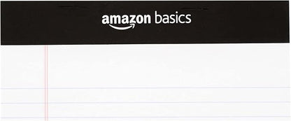 Amazon Basics Narrow Ruled Lined Writing Note Pads for Notes, Office Supplies, 5" x 8", White, 12-Pack of 50 Pages, Perforated
