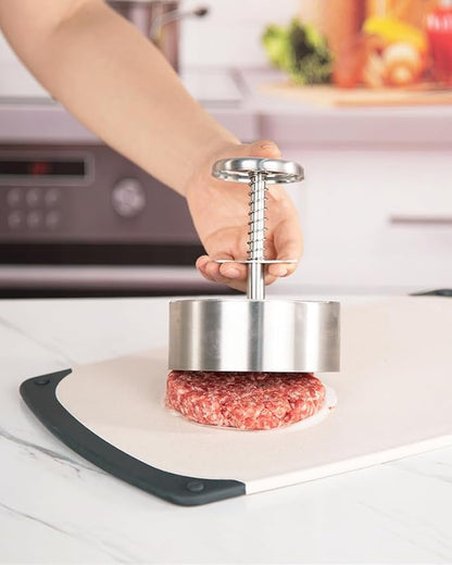 Brigii 304 Stainless Steel Burger Press,Hamburger Patty Maker, Heavy Duty Stainless Steel Burger Press for Ground Beef, Burgers (Dishwasher Safe) (BP01 PRO-5.5")