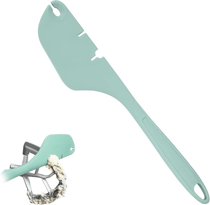 Silicone Spatula for Mixer Beater Scraper, Non-Stick Spatula for Baking, Scraping, Mixing, Cooking, Heat-Resistant Spatulas for Kitchen Aid Mixer Accessories, Multipurpose Kitchen Tools, Green