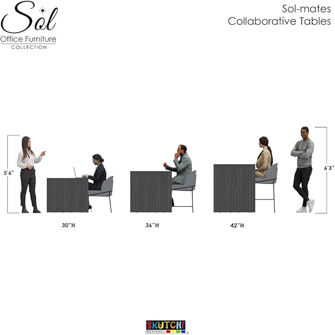 SKUTCHI DESIGNS INC. 4 Person Collaboration Table | Face-to-Face Desk | 36x66 All Laminate Team Desk with Power and Data | Classic White and Silver