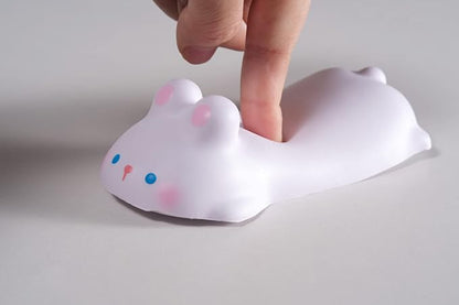 Cityhermit Cute Wrist Rest Support for Mouse Computer Arm Rest for Desk Ergonomic Kawaii Office Supplies Slow Rising PU Mouse Pad (White Rabbit-2pcs)