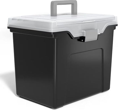 STAPLES File Box File Portable Tote, Letter Size, Black, 4/Carton
