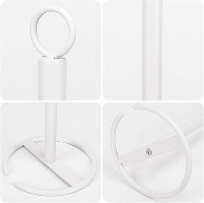 NearMoon Bath Toilet Paper Holder Stand, Freestanding Tissue Paper Storage with Reserve, Space Toilet 4 Rolls Holder for Bathroom/Kitchen Countertop-All Metal (1 Pack, White)