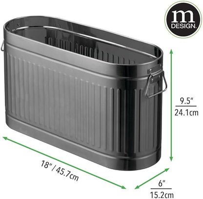 mDesign Large Steel Free Standing Toilet Paper Organizer, 6-Roll Tissue Storage Holder Container Bin for Bathroom Floor, Fits Under Sink, Vanity, Shelf, In Cabinet, Corner, Oscar Collection - Graphite