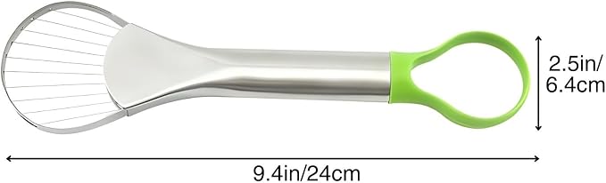 Emptycolor Avocado Slicer Tool, 3-in-1 Stainless Steel Avocado Cutter, Pitter & Peeler, Multi-Function Avocado Tool for Slicing, Scooping, and Pit Removal, Kitchen Gadget with Green Plastic Handle