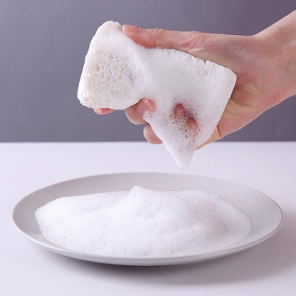 6 - Pack Non-Scratch Scrub Sponges - Sponges for Dishes and Washing Dishes, Cleaning Sponges for Kitchen Home Office, Magical 3D DIY Art and Craft Suppliers（White）