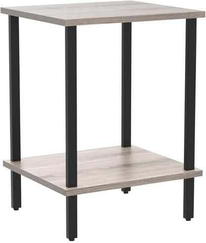 TUTOTAK End Table, Set of 2, Side Table, Nightstand, 2-Tier Storage Shelf, Sofa Table for Small Space, Living Room, Bed Room TB01BG035