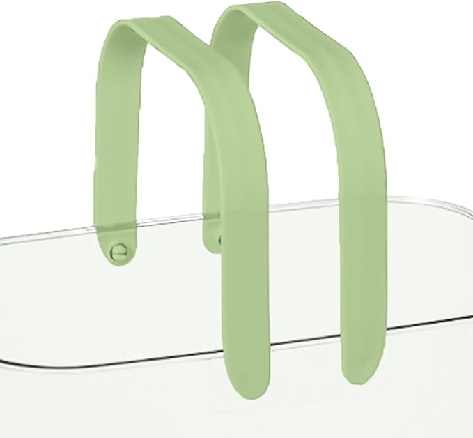 Portable Shower Caddy, Plastic Storage Basket with Handle Box Organizer Bin Drainage Toiletry Tote Bag for Bathroom, Kitchen, College, Gym, Camp (Green)