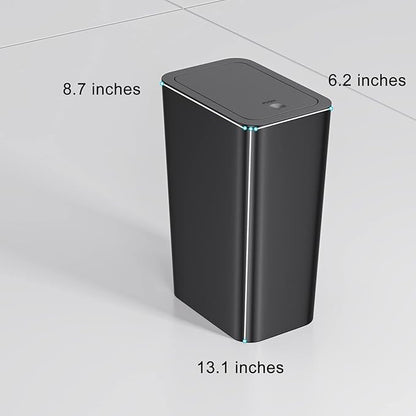 N. NETDOT 3 Pack 10 L/2.6 Gal Bathroom Trash Can with Lid, Small Kitchen Trash Bin with Press Type Lid, Black Trash Can/Slim Garbage Cans/Trash Bin/Waste Basket for Bathroom,Kitchen,Office,Bedroom