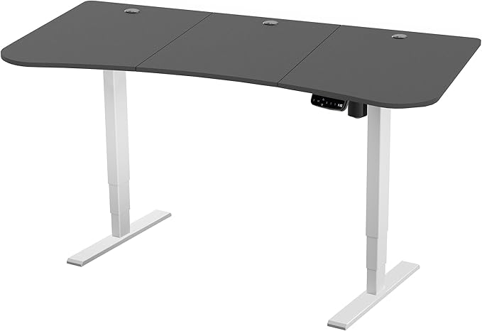 VIVO Electric 63 x 32 in Standing Desk, Memory Height Adjustment, 176 lb Frame Support, 2E Series, Black Top White Frame, DESK-KIT-2EWB