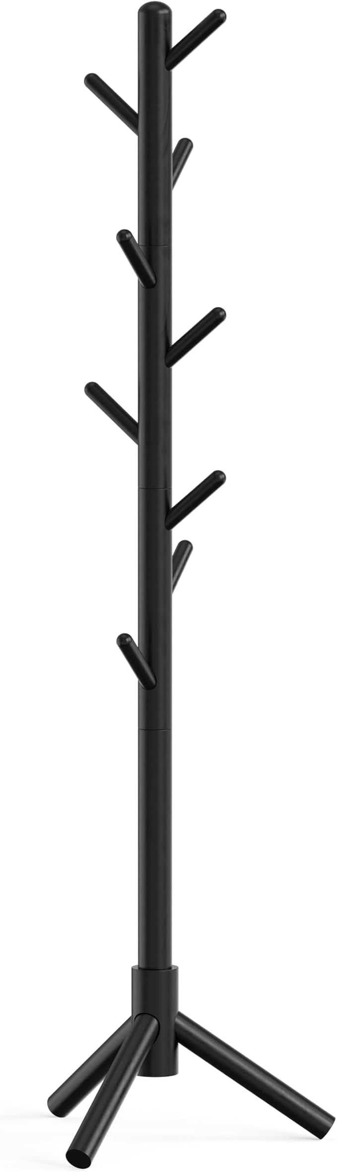 Simple Houseware Wooden Coat Rack Stand Garment Adjustable Tree Rack, 9 Hooks, Black