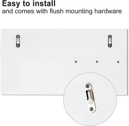 Lwenki Mail Organizer for Wall Mount – Key Holder with Shelf Includes Letter Holder and Hooks for Coats, Dog Leashes – Rustic Wood with Flush Mounting Hardware (16.5” x 8.7” x 3.5”)