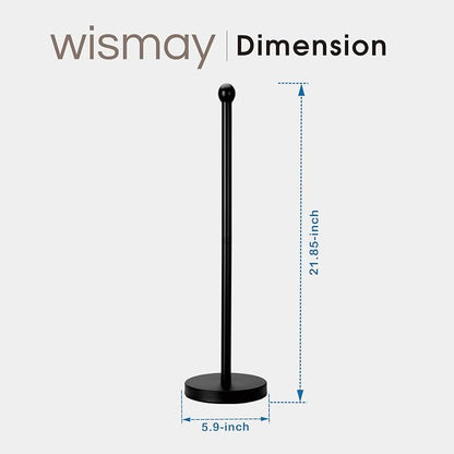 Toilet Paper Holder Stand for Max 5 Paper Rolls, Freestanding TP Holder, Paper Roll Storage for Bathroom, Stainless Steel - Black
