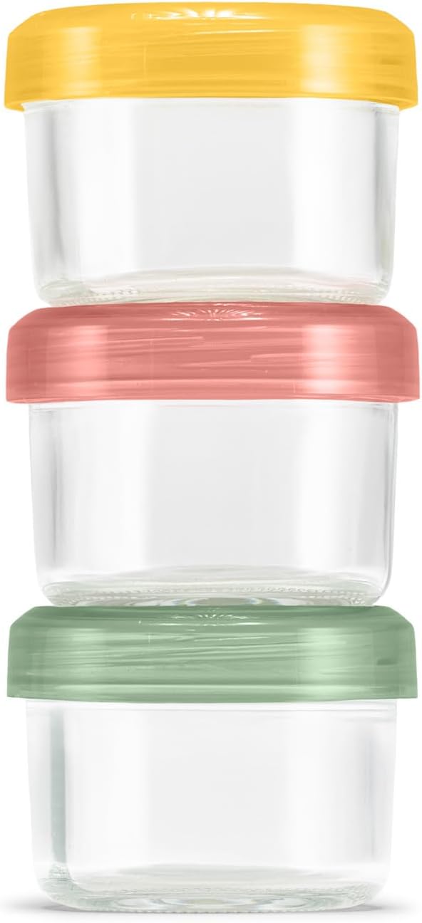 Ello Color Lock Glass Meal Prep Sets Leak-Proof Glass Food Storage Containers with Airtight BPA-Free Plastic Lids, Dishwasher, Microwave, and Freezer Safe