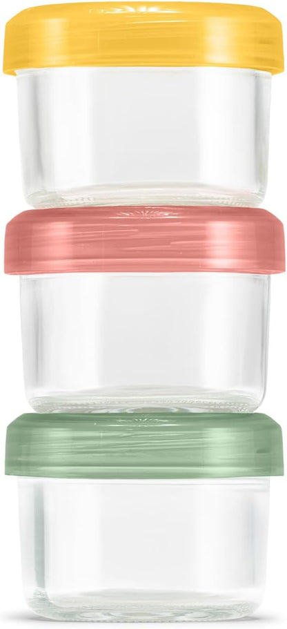 Ello Color Lock Glass Meal Prep Sets Leak-Proof Glass Food Storage Containers with Airtight BPA-Free Plastic Lids, Dishwasher, Microwave, and Freezer Safe