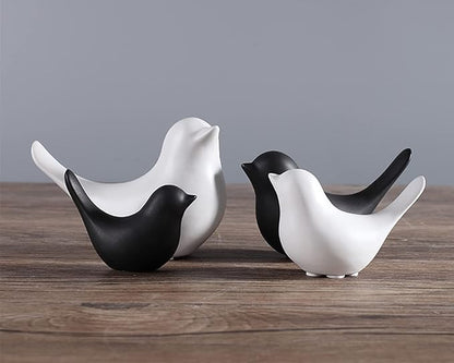 Fannuoncc Small Animal Birds Statues Home Decor Modern Style White Decorative Ornaments for Living Room, Bedroom,Cabinets, Office Desktop (2 Pack)